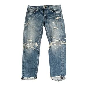 Moussy Blue Distressed Boyfriend Jeans
